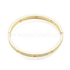 Bracelet jonc à charnière œil de cheval en zircone cubique&nbsp;BJEW-G651-07G-04