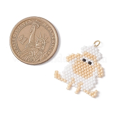 Подвески в виде овечек из бисера&nbsp;PALLOY-MZ01160-02
