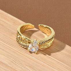 Polsini aperti in ottone con micro pavé di zirconi&nbsp;RJEW-C163-09G