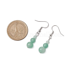 3 пара серег-подвесок из натурального малайзийского нефрита EJEW-JE06131