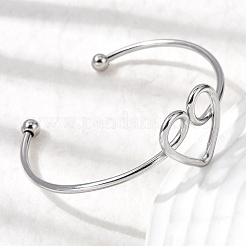 Браслеты-манжеты из нержавеющей стали 304 для женщин&nbsp;BJEW-Z150-02P-01