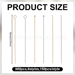 600 pièce 6 styles 304 tête plate en acier inoxydable&nbsp;STAS-ME0003-14