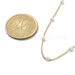 Колье из круглой цепочки со стеклянным жемчугом и бисером NJEW-JN04336