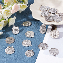 22 шт. 11 стиля подвески из сплава в тибетском стиле с эмалевыми оправами FIND-SC0002-23