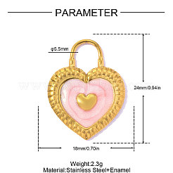 Valentinstag 304 Edelstahl Emaille Anhänger&nbsp;STAS-OY016-68G