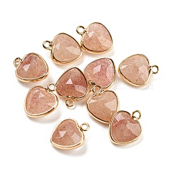 Подвески-сердечки из натуральных и синтетических драгоценных камней с ограненными камнями G-Q006-07G