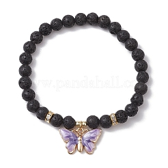 Круглые бусины из натуральной лавы&nbsp;BJEW-JB11401