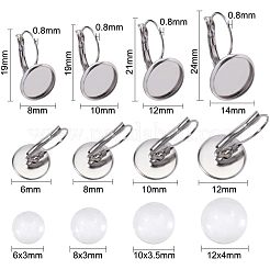 80 pièce de 4 styles de boucles d'oreilles à levier en acier inoxydable 304&nbsp;STAS-UN0024-46