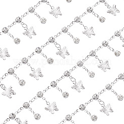 Плоские круглые звенья ручной работы со стразами длиной 3 м.&nbsp;CHC-TA0001-36