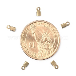 アイアン製折りたたみ式カシメエンドパーツ  圧着コードの端を折ります  アンティークブロンズ  6x3x2.3mm  穴：1.2mm&nbsp;IFIN-ZX994-AB