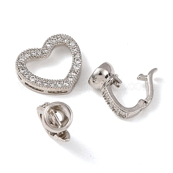 Fermoirs repliables en laiton micro pave zircone cubique transparente&nbsp;KK-D259-02A-P