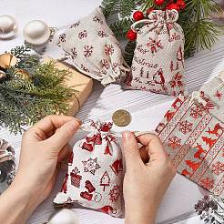 20 stücke 5 arten weihnachten thema baumwolle stoff tuch kordelzug taschen&nbsp;ABAG-YW0001-17