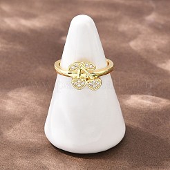 Манжеты из латуни с микро паве кубический цирконий для женщин&nbsp;RJEW-B153-03G