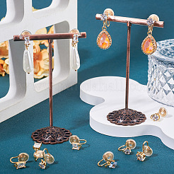 12 шт. 6 стиля латунная микропаве прозрачная кубическая циркониевая фурнитура для ушей&nbsp;KK-TA0003-24