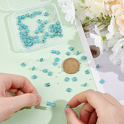 1 нить прямоугольных синтетических бирюзовых бусин G-NB0005-57