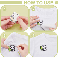 24 шт. 12 стиля панда компьютерная вышивка ткань приклеиваемые/пришивные нашивки&nbsp;DIY-AR0004-65