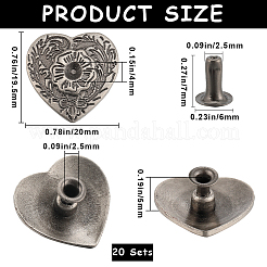 20 комплект заклепок для монет из цинкового сплава FIND-CP0001-88