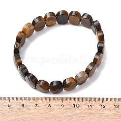 Braccialetti elastici con perline sfaccettate in pietre preziose miste naturali e sintetiche per donna&nbsp;BJEW-K251-07