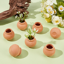 ミニ磁器の花瓶 ミニチュア装飾品  マイクロランドスケープホームドールハウスアクセサリー  小道具の装飾のふりをする  砂茶色  39.5x35.5mm  内径：19mm&nbsp;DJEW-GF0001-94