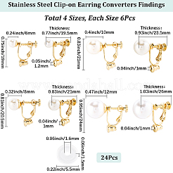 24 шт. 4 стиля 316 хирургическая нержавеющая сталь клипсы конвертеры фурнитура&nbsp;STAS-SC0010-35G