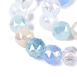 Colliers de perles en imitation jade électroplaquées&nbsp;EGLA-Q135-8MM-A13