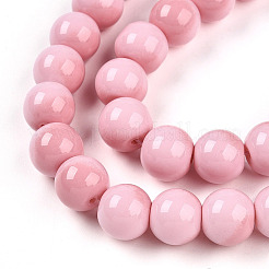 Выпечка окрашенные стеклянные бусины пряди DGLA-N012-10mm-01