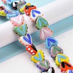 Сердце ручной работы лэмпворк бусы нити&nbsp;LAMP-G150-01B