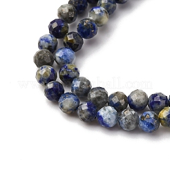 Нитки бусины из натурального ляписа-лазури&nbsp;LS-G-RM2025-A41-4mm-B