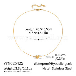 Collares colgantes de corazón de acero inoxidable 304 para mujer&nbsp;GT5254