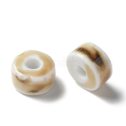 手作りの陶器ビーズ  フラットラウンド  ビスク  9.5~10x6mm  穴：3mm&nbsp;PORC-L080-C07
