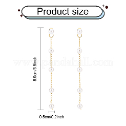 1 пара сережек-гвоздиков с кисточками из АБС-пластика с имитацией жемчуга EJEW-AN0001-52