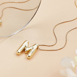 1 cadena de latón con colgantes de letras de aleación.&nbsp;NJEW-LP0001-41M-G