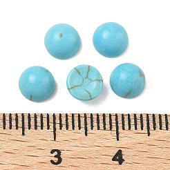 Ремесленные находки окрашенные синтетические бирюзовые плоские задние купольные кабошоны&nbsp;X-TURQ-S266-6mm-01