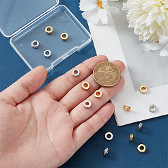 16 Stück 2 Farben Messing Micro Pave klare Zirkonia European Beads&nbsp;OPDL-UN0001-08