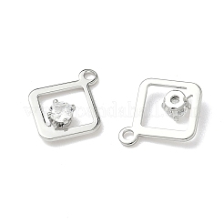 Подвески в виде ромбов с микропаве из кубических цирконий из латуни KK-Z136-01P