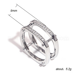 Кольца для пальцев в стиле панк из латуни с микропаве из кубических цирконий&nbsp;FS-WGB4276-04