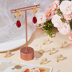 10 шт. латунные серьги-гвоздики&nbsp;KK-BBC0009-25