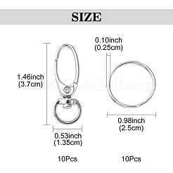 10 шт. железные поворотные застежки-крючки IFIN-YW0003-39