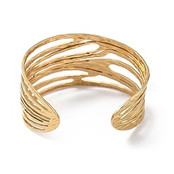 Ионное покрытие (ip) 304 нержавеющая сталь манжеты браслеты для женщин BJEW-Z078-02G