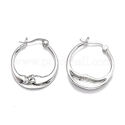 Латунные серьги-кольца из прозрачного кубического циркония&nbsp;EJEW-J101-28P