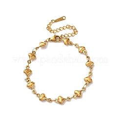 304 Edelstahl-Herzgliederarmbänder für Damen&nbsp;LS-BJEW-L706-03G