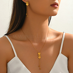 Ensemble élégant en acier inoxydable comprenant un collier lariat&nbsp;LF0816