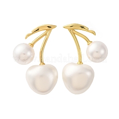 Серьги-гвоздики из вишневой латуни&nbsp;EJEW-V017-01A-G