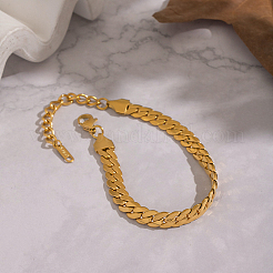 304 Edelstahl Cuban Link Kettenarmbänder für Damen&nbsp;TJ2572