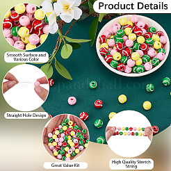 Perles européennes acryliques opaques imprimées par pulvérisation&nbsp;SACR-SC0001-62