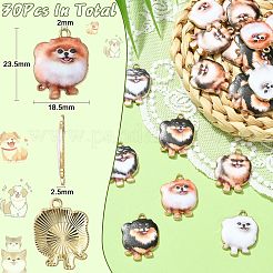 Подвески из сплава с принтом в 30 стилях ENAM-CJ0005-33