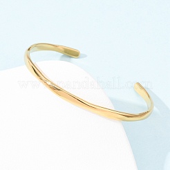 Браслеты-манжеты из нержавеющей стали 304 для женщин&nbsp;BJEW-Z146-05G