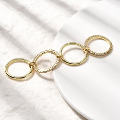 Латунные микро проложить пальцев кольца кубического циркония&nbsp;RJEW-P166-11G-01