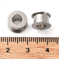 変色しにくい201ステンレススチールヨーロピアンビーズ  大穴ビーズ  コラム  10x6mm  穴：5mm&nbsp;STAS-E036-3