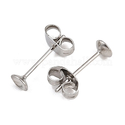Ohrstecker-Beschläge aus Edelstahl 304&nbsp;STAS-D389-03B-P